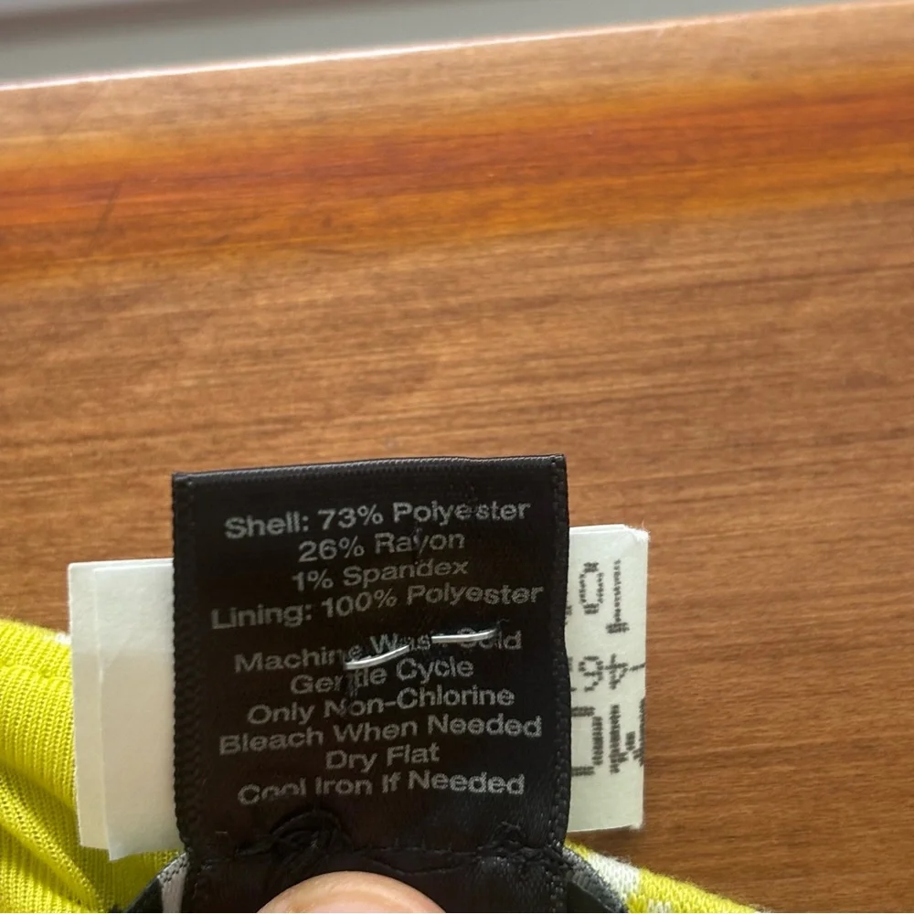 Ann Taylor Citron Green/White  Sleeveless Sheath Dress, Size Small - Picture 10 of 11